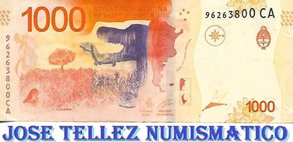Hornero 1000 Pesos Error Tinta Excedida Mb+ Palermo 0