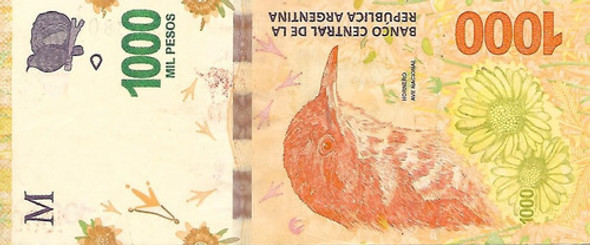 Hornero 1000 Pesos Error Tinta Excedida Mb+ Palermo 1