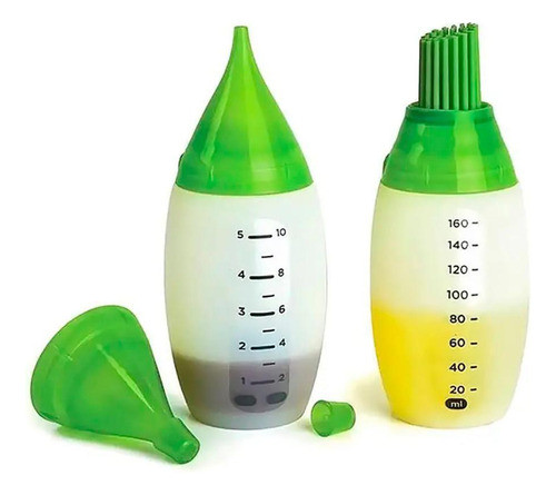Jogo 2 Garrafas Em Silicone Bico Cerdas Decorativo Cheff 1