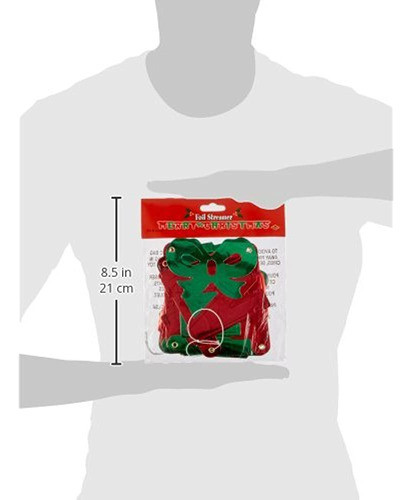 Beistle 1pack Foil Feliz Navidad Streamer Para Fiestas 4  14 1