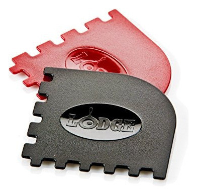 Lodge Scrapergpk Durable Grill Pan Raspadores, Rojo Y Negro, 1