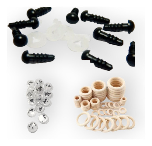 Combo Para Armar Sonajero Argolla 55mm Cajita Sonajero Ojos 0