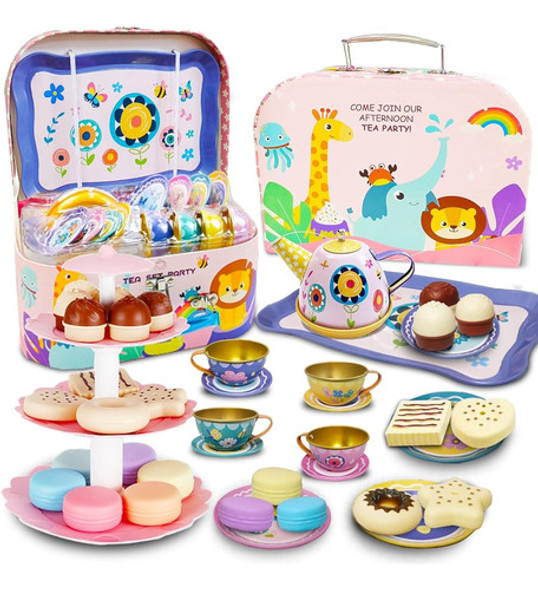 ~? Hummigoo Tea Set Para Niñas, 39pcs Pretend Tea Party Set 0 ~? Hummigoo Tea Set Para Niñas, 39pcs Pretend Tea Party Set 0