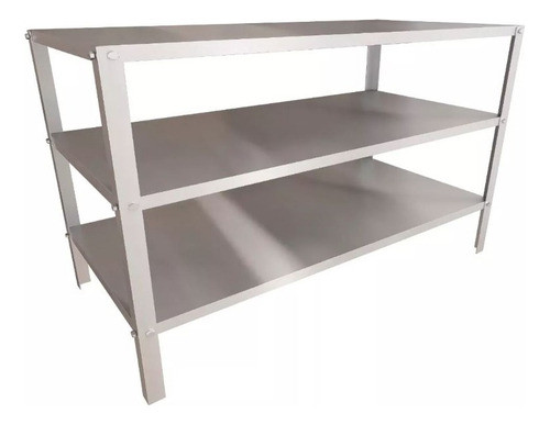 Bancada Mesa P/ Padaria Tampo Inox Industrial C/ Prateleiras 0