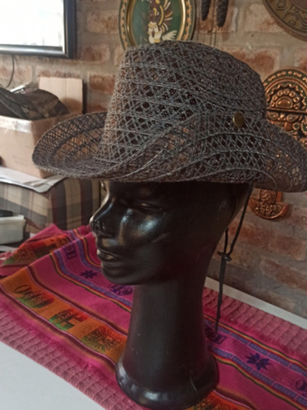 Hermoso Sombrero Cowboy Nuevo Gris Plomo Twjido Con Broches 1