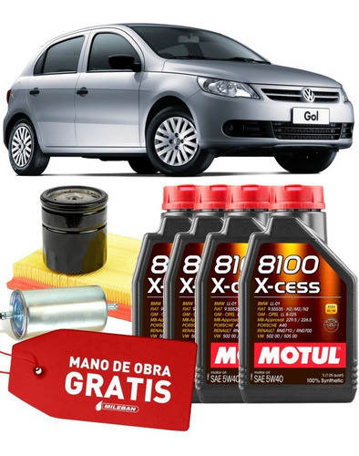 Service Cambio De Aceite Vw Gol G5 Motul Sintético Filtros 1