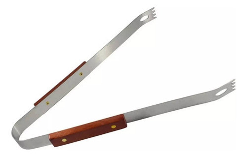 Pinca Para Churrasco De Inox Com Parte De Madeira Buffet 1