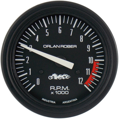 Tacometro Para Moto 12v Escala:  0-12000 Rpm Diam:80mm 0