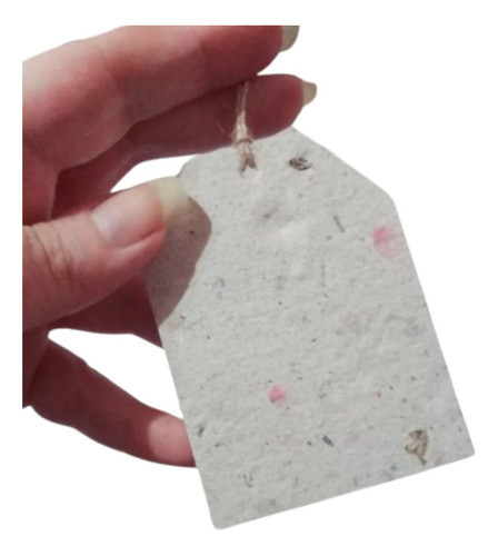 40 Tags Lisas Plantables + Hilo Rústico. Papel Reciclado. 0