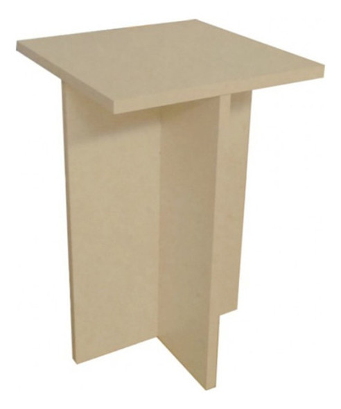 Banco Tampo Quadrado 65cm Em Mdf Natural [f031] 0