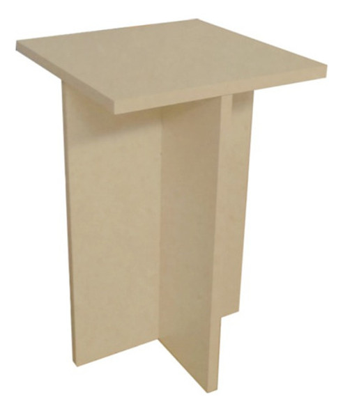 Banco Tampo Quadrado 65cm Em Mdf Natural [f031] 1