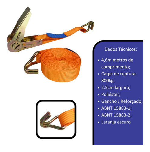 2 Conjunto Catraca Amarração Com Cinta 4,6 Metros 800kg 1