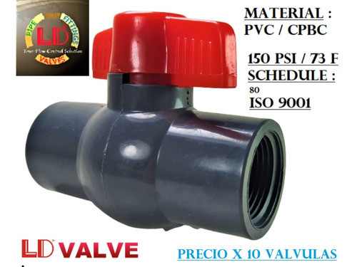 10 Llaves De Paso Válvulas Esférica Plástica Pvc 3/4 P/ Agua 1