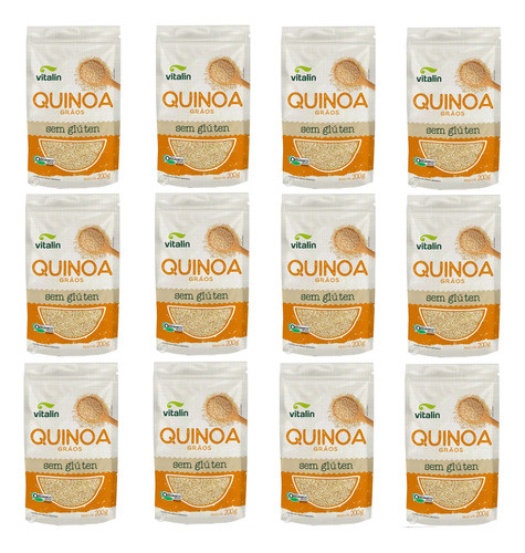 Kit 12x Quinoa Real Grãos Orgânica 200g Vitalin 0