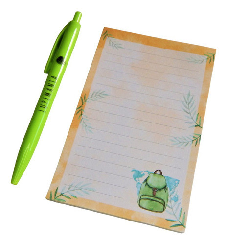 Block De Notas / Anotador - Mochila - 40 Hojas + Lapicera 0