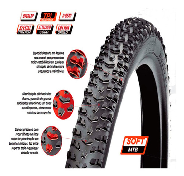 Pneu Para Bike Levorin Mtb 29x2.0 Excess (52-622) Ex 1 Pneu Para Bike Levorin Mtb 29x2.0 Excess (52-622) Ex 1