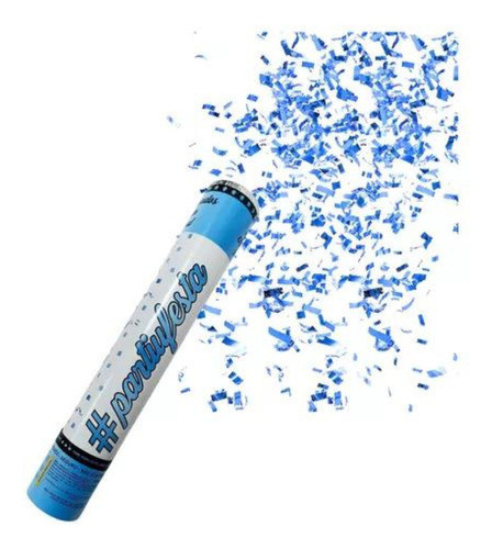 Lança Confetes Metalizado Para Festas - Azul 0