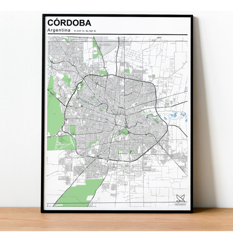 Mapa Ciudad De Córdoba 80cmx61cm 0