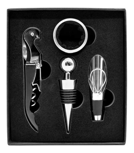 Set De Vino 4 Piezas Destapador En Caja De Carton Rigido 1