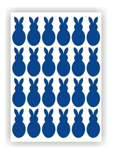 Kit 24 Adesivos Coelho Coelhinhos Pascoa Azul 0