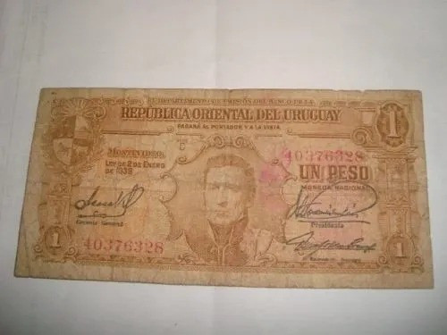 Billete De Uruguay De 1 Peso De 1939 0