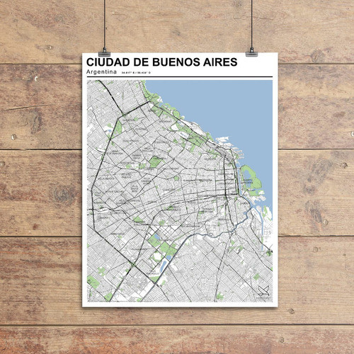 Mapa Ciudad Autónoma De Buenos Aires 80cmx61cm 1