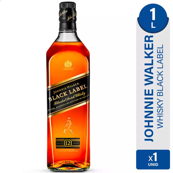 Whisky Johnnie Walker Black Label Etiqueta Negra 1 Lt 0