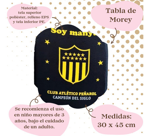 Tabla Morey 45 Cm Peñarol Original Y Oficial 1