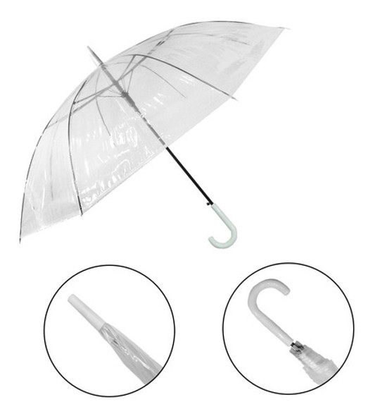 Guarda Chuva Transparente Adulto Sombrinha 9 Unidades 0