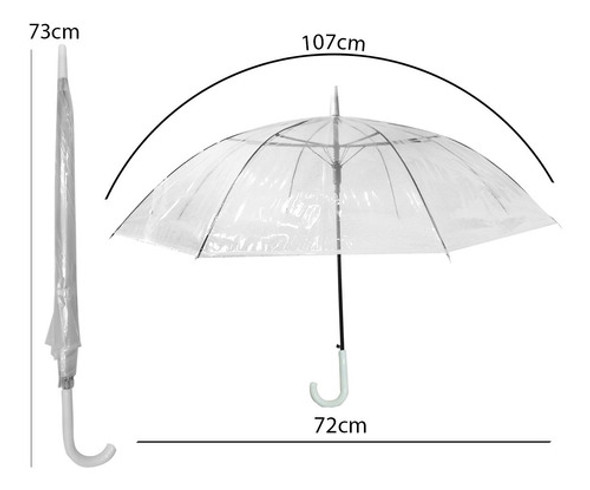 Guarda Chuva Transparente Adulto Sombrinha 9 Unidades 1