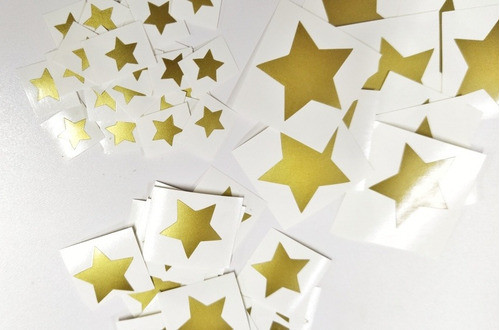 50 Estrellas Dorado Mate Combo Varios Tamaños Vinilos Deco 1