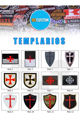 Parche Aplique Bordado Escudo Orden Caballeros Templarios 10 1