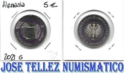 Alemania Moneda 5 Euros Polimero 2021 Sin Circular Palermo 0