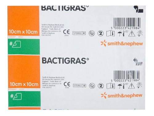 Curativo Bactigras Antisséptico 10cm X 10cm - 05 Unidades 1