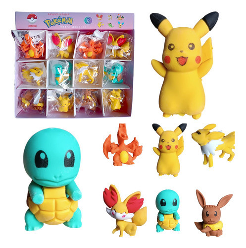 Set X3 Figuras Pokemon Goma / 3 Figuras Al Azar Importados 0