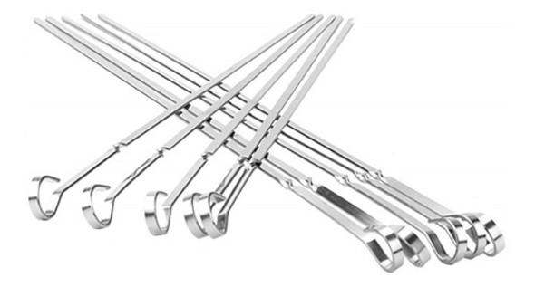 Set X12 Palitos Metal Brochette Parrilla 39cm Pincho Centro 0