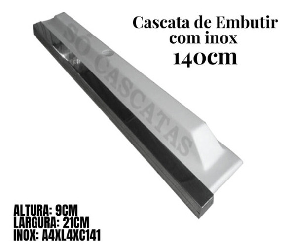Cascata De 140cm Para Embutir Com Bico Em Inox 1