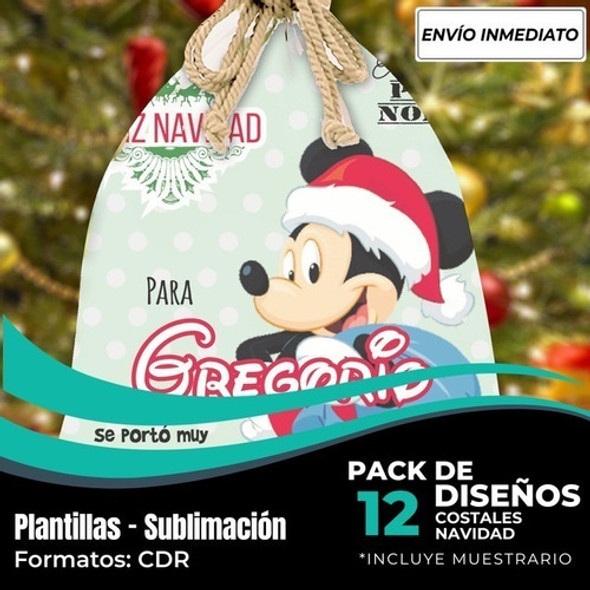Plantilla Para Sublimar Morrales Bolsa Costales Navidad M42 1