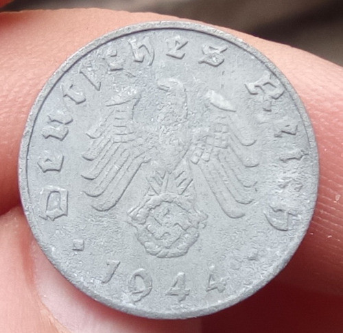 Moneda Alemania Segunda Guerra Mundial 1 Pfening 1944 B 0