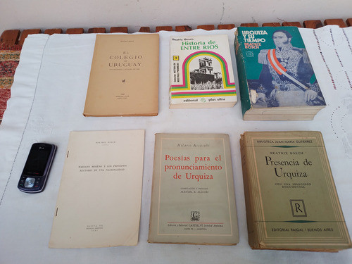 Lote 6 Antiguos Libros Historia Sobre Urquiza Entre Rios 0