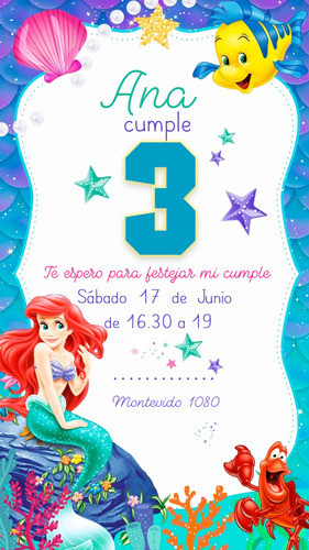 Invitación Digital Cumple Sirenita 01 0
