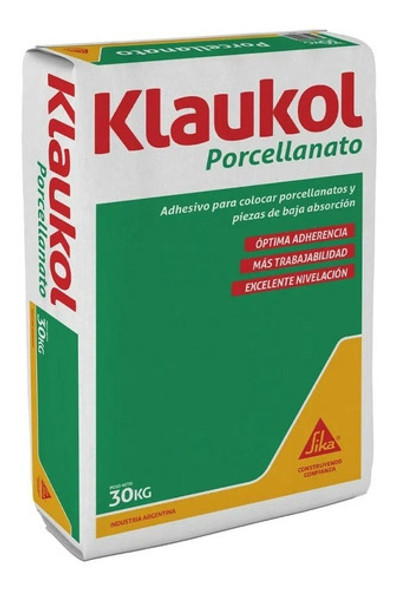 Pegamento Klaukol Porcellanato Impermeable Sika Bolsa 30kg ! 1