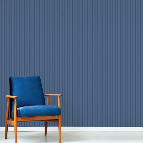 Papel Parede Ripado 3d Ripas Azul Cozinha Quarto Sala 2,5m 1