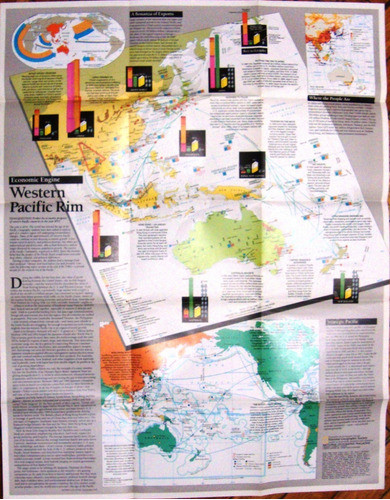 Mapa Nat Geo Asia Pacific 1989 Sudeste Asiatico China Japon 1