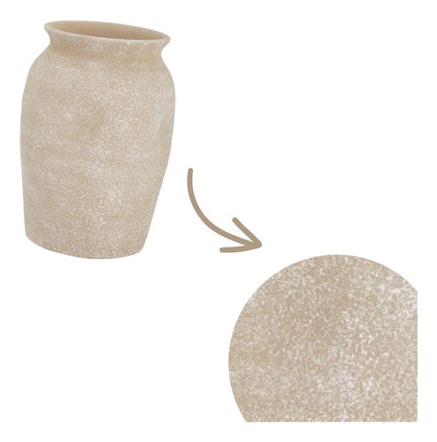 Vaso Decorativo Em Terracota Cerâmica Bege 22×33,5cm Mart 1