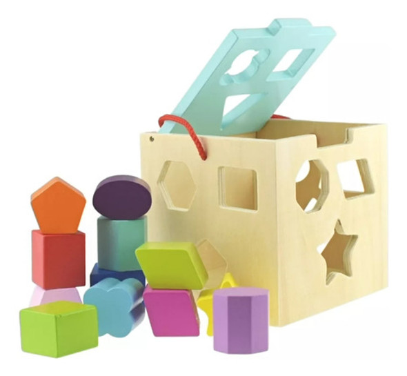 Juego Didactico Cubo De Encastres Madera Bloques 1 Juego Didactico Cubo De Encastres Madera Bloques 1