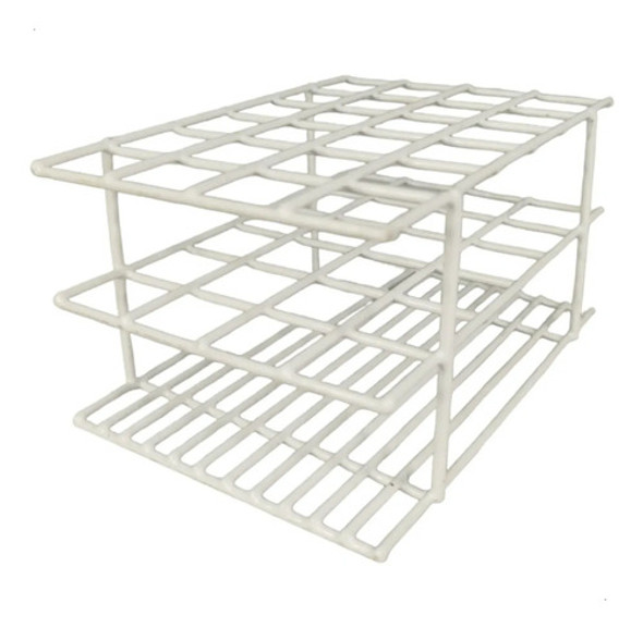 Estante Arame P/ 24 Tubos De Ensaio C/30  Mm Diametro Branca 0