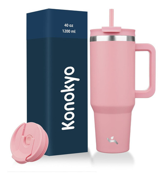 Tasa De Viaje De Acero Inoxidable Rosa 12 Litros Con Asa 0