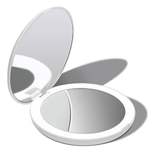 Espejo Para Maquillaje Portatil Con Iluminacion Led 10x 0