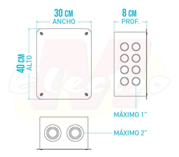 Tablero Chapa 30x40x8 De Paso Forli Electro Medina 1